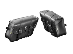 Real Leather Houston Saddlebags with Studs - Highway Hawk H02-2611